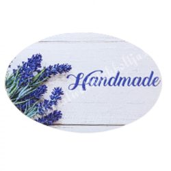   Dekor tábla, ovál alakú, "Handmade" felirattal, 7,5x5 cm