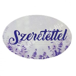 Dekor tábla, ovál alakú, "Szeretettel" felirattal, 4,5x3 cm
