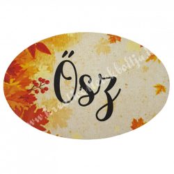 Dekor tábla, ovális "Ősz" felirattal, 6x4 cm