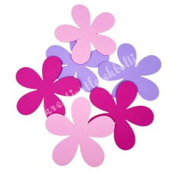 Dekorgumi virágok, rózsaszín-lila, 15 cm