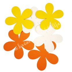 Dekorgumi virágok, sárga-narancs, 15 cm