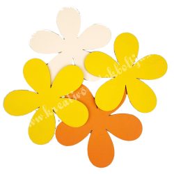 Dekorgumi virágok, sárga-narancs, 19 cm