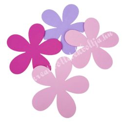 Dekorgumi virágok, rózsaszín-lila, 19 cm