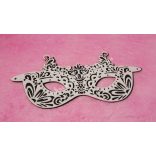 Dekorgumi dupla szemmaszk, csipkemintás,  fekete-fehér, 24x11 cm