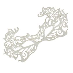 Dekorgumi szemmaszk, pillangós, fehér, 23x11,5 cm