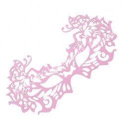 Dekorgumi szemmaszk, pillangós, rózsaszín, 23x11,5 cm