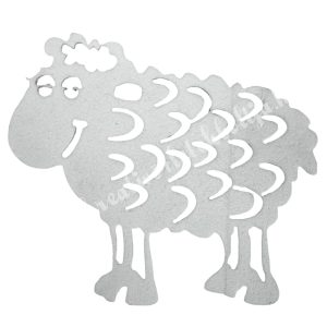 Dekorgumi bárány, fehér, 6x5 cm