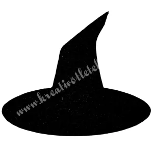 Dekorgumi boszorkány kalap, fekete, 3,5x3 cm
