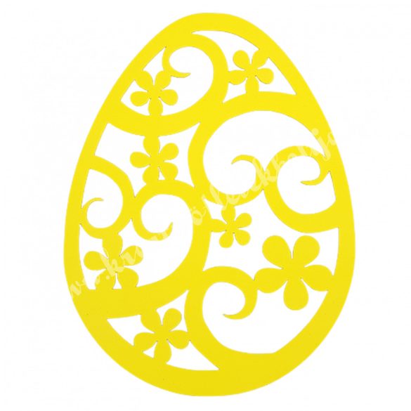 Dekorgumi, tojás, citromsárga, 19x25 cm
