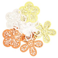 Dekorgumi virágok, sárga-narancs, 15 cm