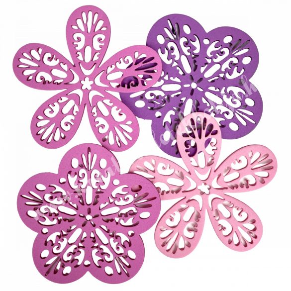 Dekorgumi virágok, rózsaszín-lila, 19 cm