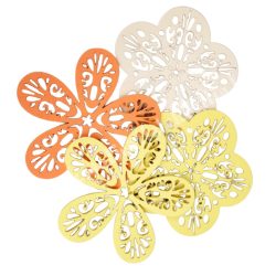 Dekorgumi virágok, sárga-narancs, 19 cm