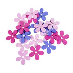 Dekorgumi virágok, rózsaszín-lila, 2 cm, 20 db/csomag