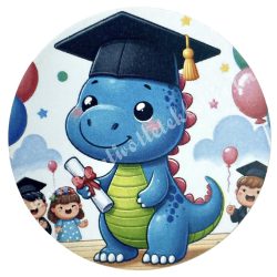 Dekorkarton tábla, kerek, dínó, 5 cm