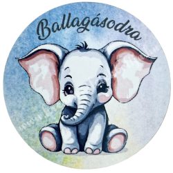 Dekorkarton tábla, kerek, elefánt, 5 cm