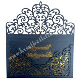 Pénzátadó boríték, ajándékkísérő kártyával, fekete, 11x12,5 cm