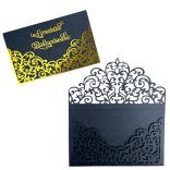 Pénzátadó boríték, ajándékkísérő kártyával, fekete, 11x12,5 cm