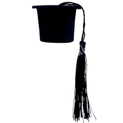 Filc diplomasapka, fekete, 4x3 cm