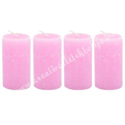 Adventi gyertya henger, rózsaszín, 5x9 cm, 4 db/csomag
