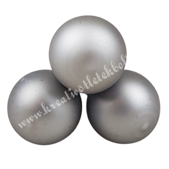Betűzős üveggömb, titán szürke, matt, 3 db/csokor, 2,5 cm