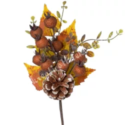Beszúrós dísz, őszi pick gránátalmával, 29 cm