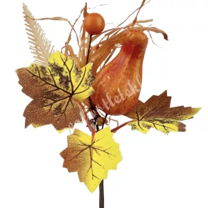 Beszúrós dísz, őszi pick tökkel, 16 cm