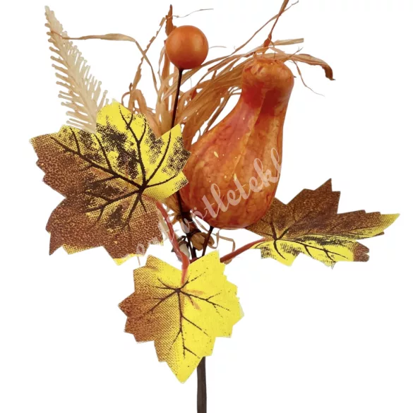 Beszúrós dísz, őszi pick tökkel, 16 cm