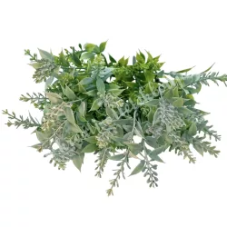 Leveles csokor, hamvas zöld-lazac, 36 cm