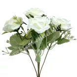 Rózsacsokor, fehér, 26 cm
