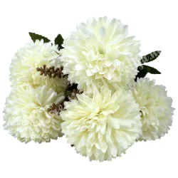 Krizantém csokor, krém, 28 cm