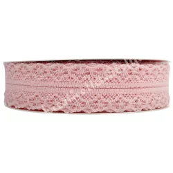 Nylon csipke, világos rózsaszín, 3 cm