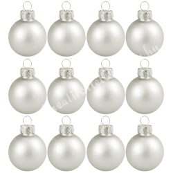 Üveggömb, ezüst, matt, 5,7 cm, 12 db/doboz