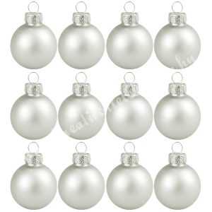 Üveggömb, ezüst, matt, 5,7 cm, 12 db/doboz