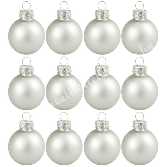 Üveggömb, ezüst, matt, 5,7 cm, 12 db/doboz