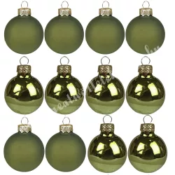 Üveggömb, gránitzöld, matt/fényes, 5,7 cm, 12 db/doboz