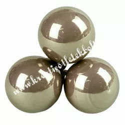 Betűzős üveggömb, bézs, fényes, 2 cm, 3 db/csokor