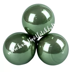 Betűzős üveggömb, olajfazöld, fényes, 2 cm, 3 db/csokor