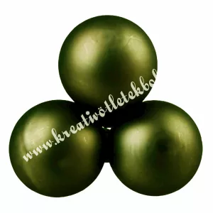 Betűzős üveggömb, oliva, matt, 2 cm, 3 db/csokor