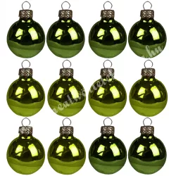 Üveggömb, fenyőzöld, fényes, 5,7 cm, 12 db/doboz