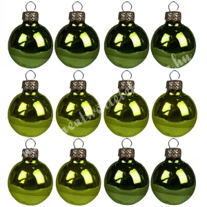 Üveggömb, fenyőzöld, fényes, 5,7 cm, 12 db/doboz