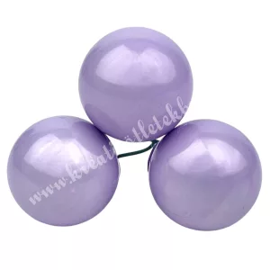 Betűzős üveggömb, candy lila, fényes, 2 cm, 3 db/csokor