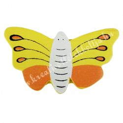 Ragasztható pillangó, citromsárga, 4,5x2,5 cm