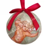 Karácsonyfa gömb, angyalokkal, 7 cm