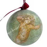 Karácsonyfa gömb, cukros, angyalokkal, 7 cm