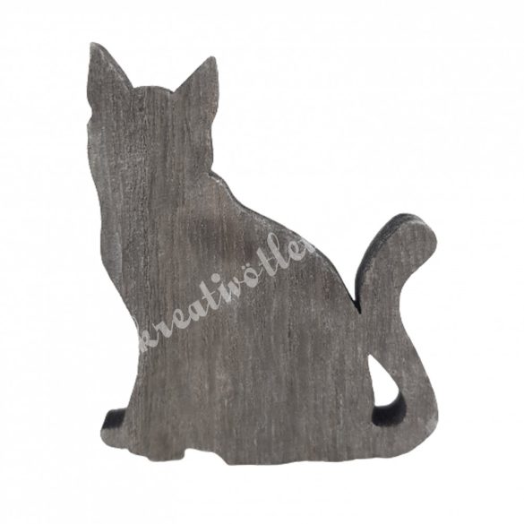 Fa cica, antikolt szürke, 2,5x3 cm