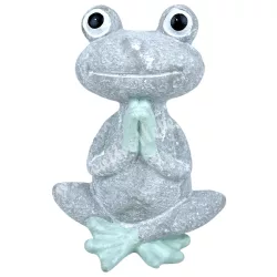 Polyresin jógázó béka, 14,5x19,5 cm