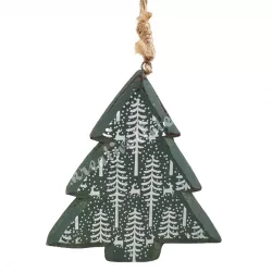 Akasztós fa fenyőfa, zöld, 10,5x11,5 cm