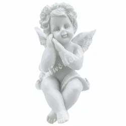 Polyresin angyal, ülő, 4x6,5 cm