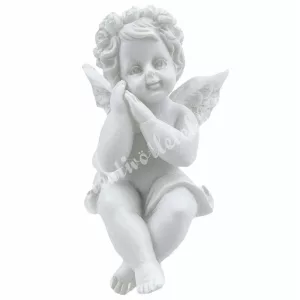 Polyresin angyal, ülő, 4x6,5 cm