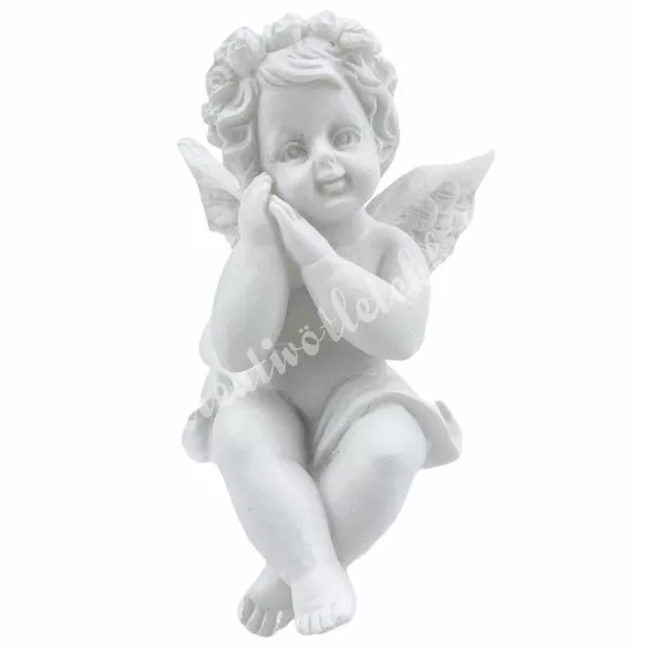 Polyresin angyal, ülő, 4x6,5 cm